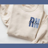 THE CUSTOM RN CREWNECK BONE, NAVY, SLATE OR HEATHER GREY