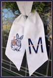 CUSTOM  EASTER WREATH SASH WHITE