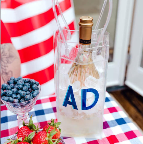 THE CUSTOM ICE/WINE CLEAR COOLER BAG BEACH, POOL OR LAKE