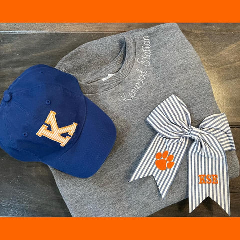 KENWOOD 1 GINGHAM NAVY/WHITE BOW LEFT!!