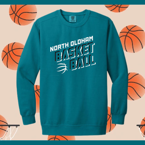 BASKETBALL NORTH TEAL CREWNECK ADULT