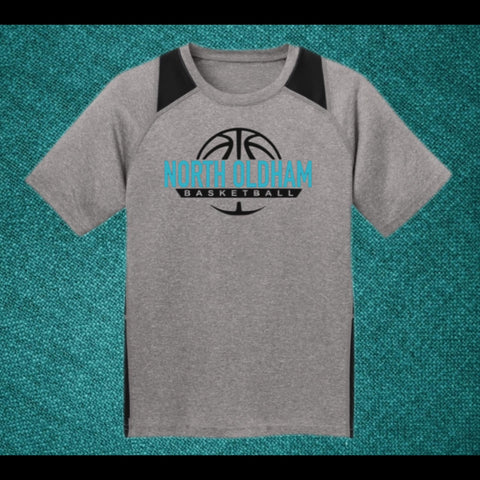 BASKETBALL NORTH YOUTH & ADULT DRI FIT TEE GREY/BLACK