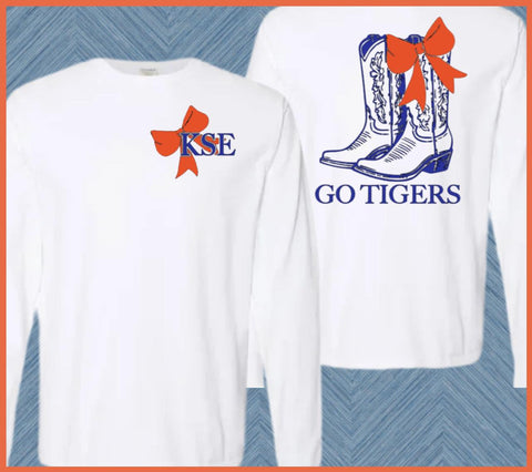 KENWOOD "BOW & BOOTS" L/S TEE WHITE YOUTH & ADULT