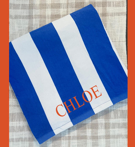 KENWOOD BEACH TOWEL BLUE & WHITE 2 LEFT!!