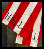 CUSTOM STRIPED TOWEL RED, BLUE, NAVY & GREEN