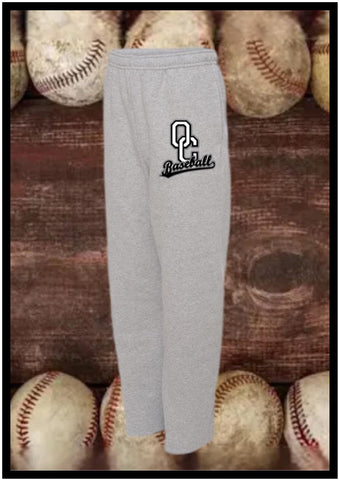 OC GREY OPEN BOTTOM SWEATPANTS WITH POCKETS