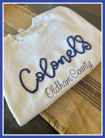 OC CUSTOM/CREWNECK CHENILLE WHITE