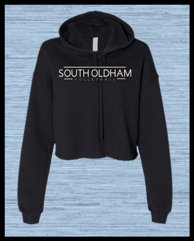 SOUTH VOLLEYBALL MID CROP HOODIE BLACK