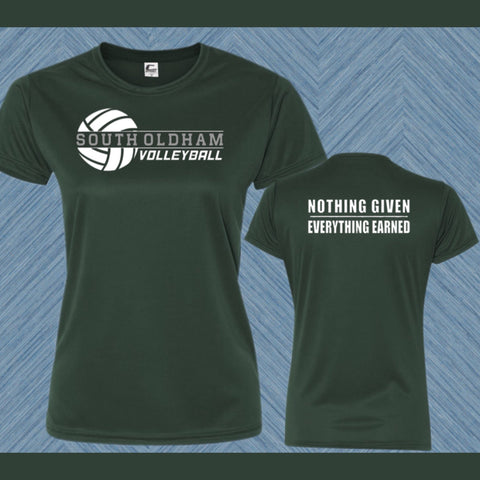 A VOLLEYBALL SOMS PRACTICE DRI FIT TEE DARK GREEN