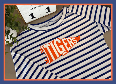 KENWOOD TEE L/S BLUE & WHITE 1 YXL LEFT!