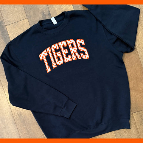 KENWOOD CREWNECK NAVY W/ ORANGE/WHITE POLKA DOT YOUTH & ADULT