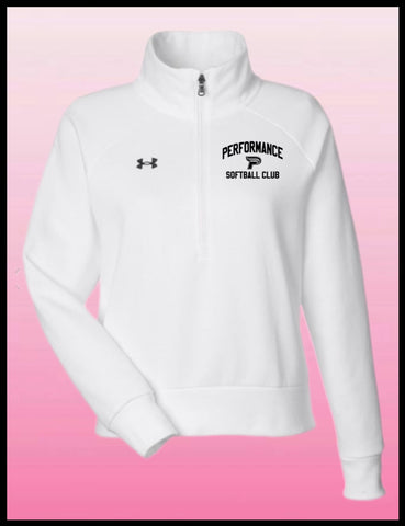 PC SOFTBALL UA QUARTER ZIP WHITE OR BLACK