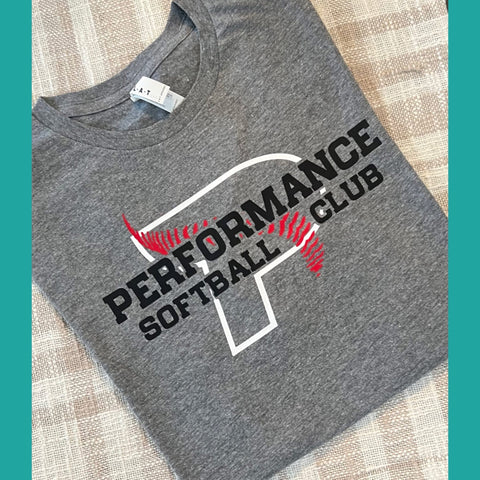 PC SOFTBALL TEE GREY