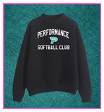 PC SOFTBALL MOCK NECK TEAL, BLACK & PINK
