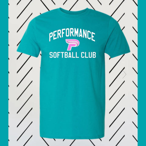PC SOFTBALL TEE TEAL