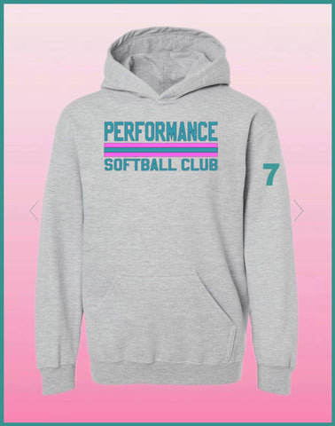 PC SOFTBALL HOODIE GREY