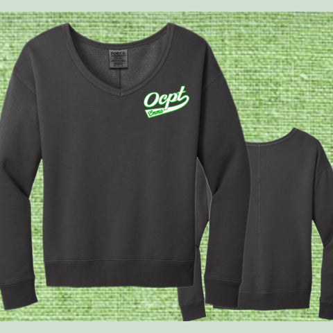 OCPT BEACH WASH V NECK CUSTOM NAME SWEATSHIRT PEPPER