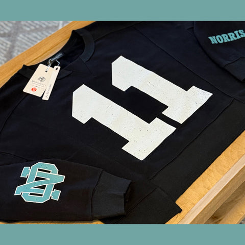 A North Custom Distressed Mid Length Boxy Crewneck