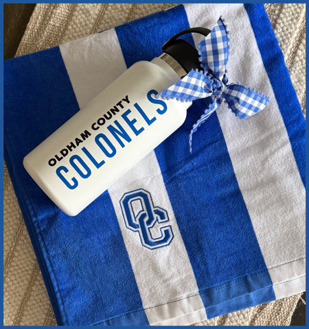 OC ROYAL & WHITE STRIPED TOWEL