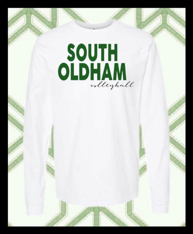 SOUTH VOLLEYBALL L/S TEE WHITE OR NAVY