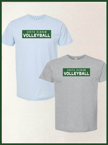 SOUTH VOLLEYBALL GREY & LIGHT BLUE S/S TEE